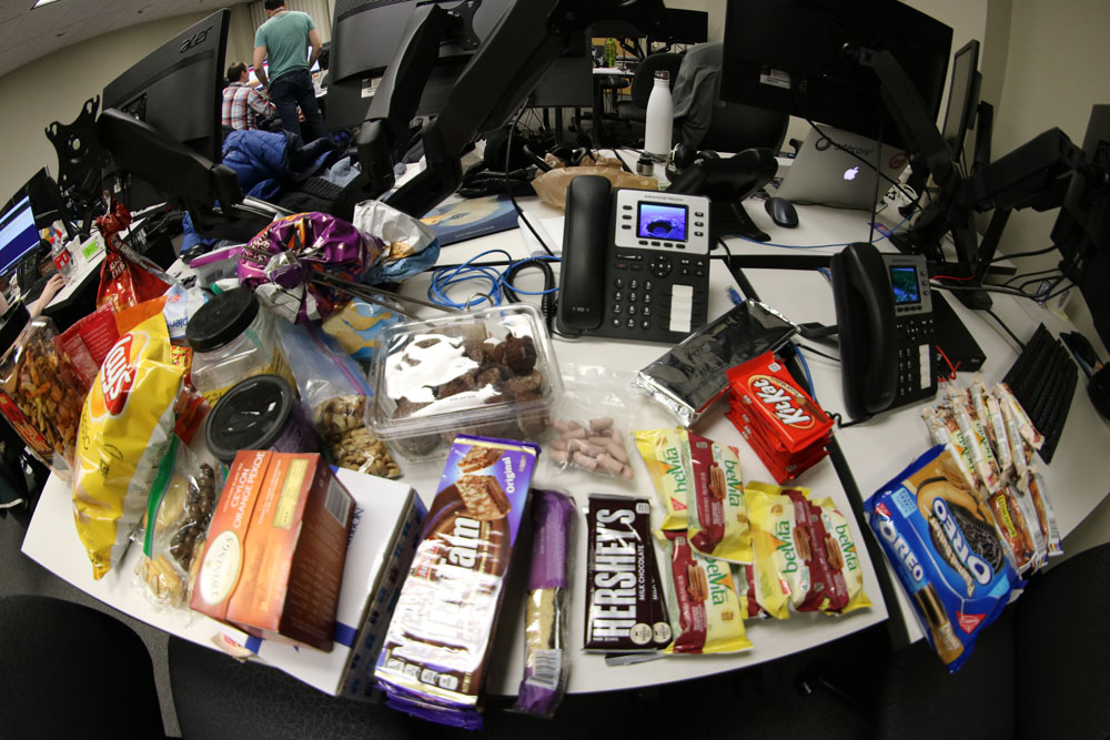 Table full of snacks