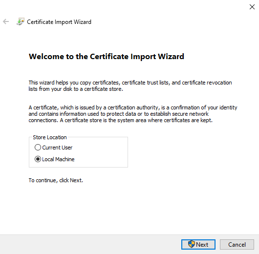 Solr Error - 'The underlying connection was closed: Could not establish trust relationship for the SSL/TLS secure channel.'